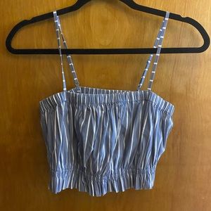 Blue and white striped crop top Urban Outfitters
